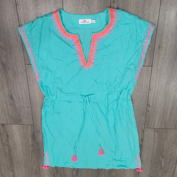 Vineyard Vines Women's Turquoise & Pink Dress - Size Small - Picture 2 of 5